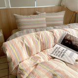 Korean Cotton Pink Stripes Duvet Cover 150x200 Size