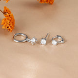 Fashion Stainless Steel Star Drop Earrings Set - 3 Piece