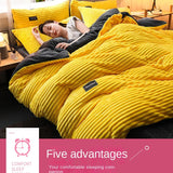 Ultra Soft Velvet Corduroy Duvet Cover Set 3pcs