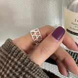 VENTFILLE 925 Sterling Silver Water Droplets Cross Ring