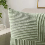 Green Luxury Corduroy Striped Cushion Covers 45x45CM  Clean Vanilla Store