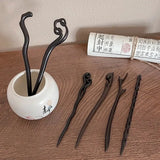 New Women Fashion Simple Black Wood Hairpin