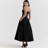 Suninheart Elegant Strapless Midi Party Dress 2023