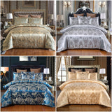 Floral Jacquard Satin Duvet Cover Set, 3 Piece