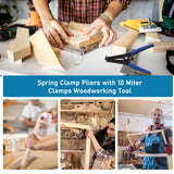 Spring Clamp Pliers with 10 Miter Clamps Set