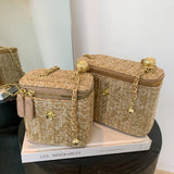 Mini Straw Bucket Crossbody Bag For Women 2021 Summer