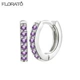 925 Silver Needle Crystal 9mm Small Hoop Earrings