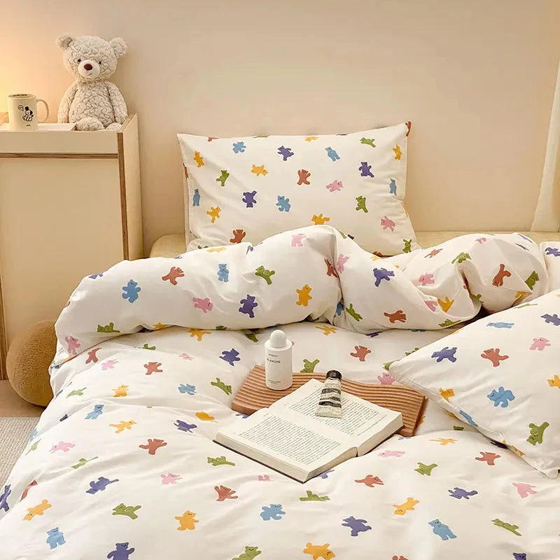 Korean Style Bedding Set for Kids and Adults - 3pcs