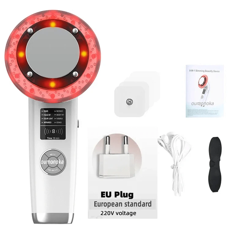 HIFU LED Red Light Face Lifting Machine Facial Appliance Skincare Red Light Therapy Vibrating Beauty Health Portable Airbrush - Clean Vanilla