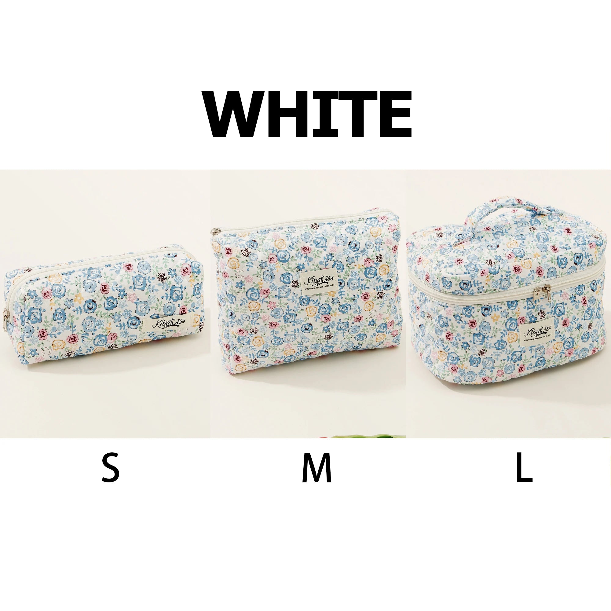 Cute Quilted Cotton Makeup Bag for Women  Clean Vanilla Store