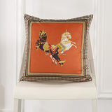 Luxury White Horse Velvet Pillow Case 45x45cm