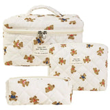 Cute Quilted Cotton Makeup Bag for Women  Clean Vanilla Store