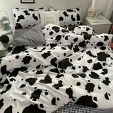 Simple Bedding Set Plaid Queen Duvet Cover Kit 4pcs