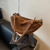 Faux Suede Hobo Shoulder Bag for Women 2025 Fashion