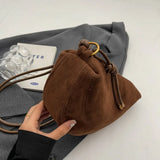 Faux Suede Hobo Shoulder Bag for Women 2025 Fashion