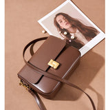 Genuine Leather Women's Handbag 2025 Luxury Tofu Bag
