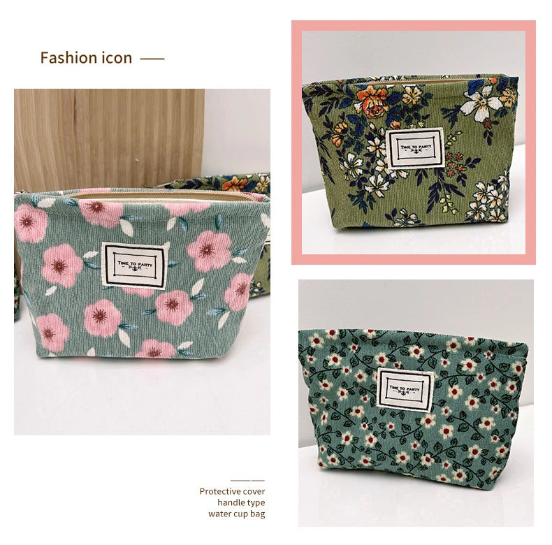 New Small Women's Cosmetic Bag with Floral Design  Clean Vanilla Store