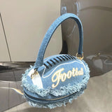 Luxury Designer Denim Ball Shape Evening Clutch Bag