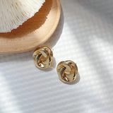 Geometry Twists UV Golden Stud Earrings for Women