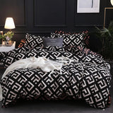 Luxury Black Bedding Comforter Set with Pillow Case