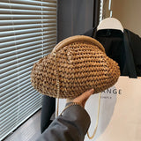2024 Summer Straw Weaving Crossbody Bag - Shell Design