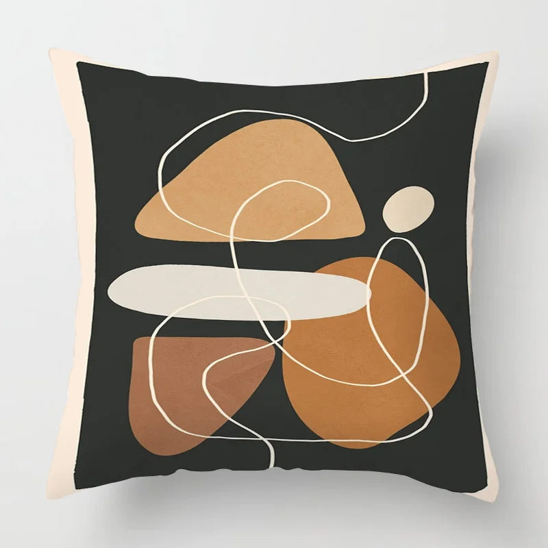 Scandinavian Abstract Style Pillow Cover 18x18 inches