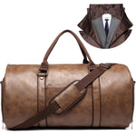 Geestock Large Capacity PU Suit Travel Bag With Pouch  Clean Vanilla Store