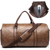 Geestock Large Capacity PU Suit Travel Bag With Pouch  Clean Vanilla Store