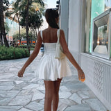 Women Summer Lace Corset Mini Dress - Tuscany