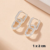Stainless Steel Gold Geometric Hoop Earrings for Women