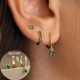 Fashion Stainless Steel Star Drop Earrings Set - 3 Piece