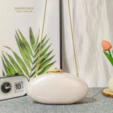 Luxury Ivory Pearl Egg Shape Clutch Bag for Parties
