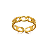 Classic Twist Chain Open Rings for Women Zircon