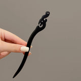 New Women Fashion Simple Black Wood Hairpin