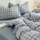 Simple Pink Stripe Bedding Set with Pillowcases 3pcs