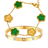 2pcs Sparkle Stainless Steel Bracelets for Women