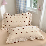 4pcs Floral Korean Lace Duvet Cover Set