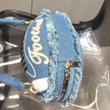 Luxury Designer Denim Ball Shape Evening Clutch Bag