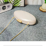 Luxury Ivory Pearl Egg Shape Clutch Bag for Parties