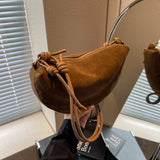 Faux Suede Hobo Shoulder Bag for Women 2025 Fashion