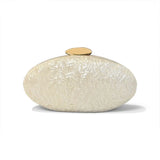 Luxury Ivory Pearl Egg Shape Clutch Bag for Parties