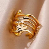 Gold Color Stainless Steel Rings for Women Men