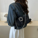 Chic Denim Tote Shoulder Bag for Women, Casual Style