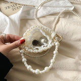 Pearl Handle Mini Bucket Bag for Women 2023