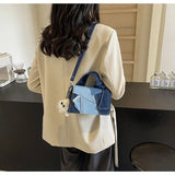 New Fashion Color Block Denim Square Shoulder Bag