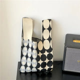 Designer Plaid Woven Shoulder Bag Tote Chic