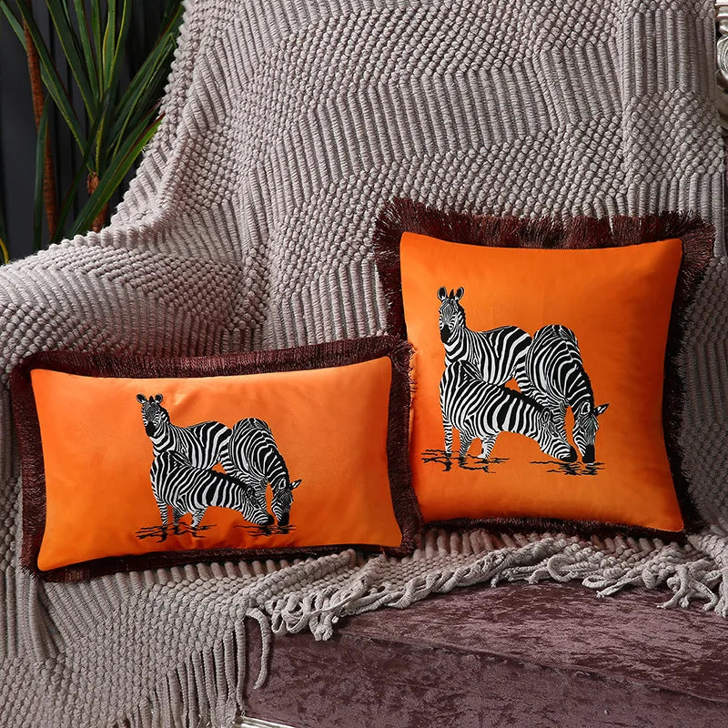 Horse Throw Pillow Cushion Cover - Palace Pattern 45x45cm 30x50cm