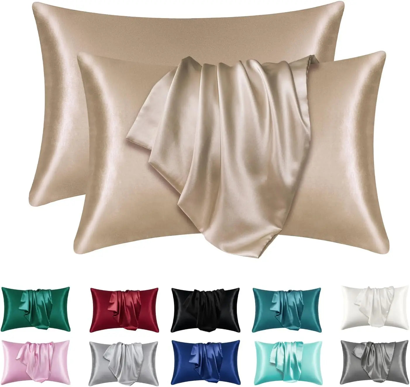 100% Silk Pillowcase Set for Hair & Skin, 2pcs