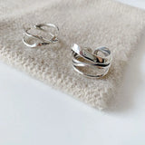 VENTFILLE 925 Sterling Silver Water Droplets Cross Ring