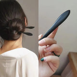 New Women Fashion Simple Black Wood Hairpin